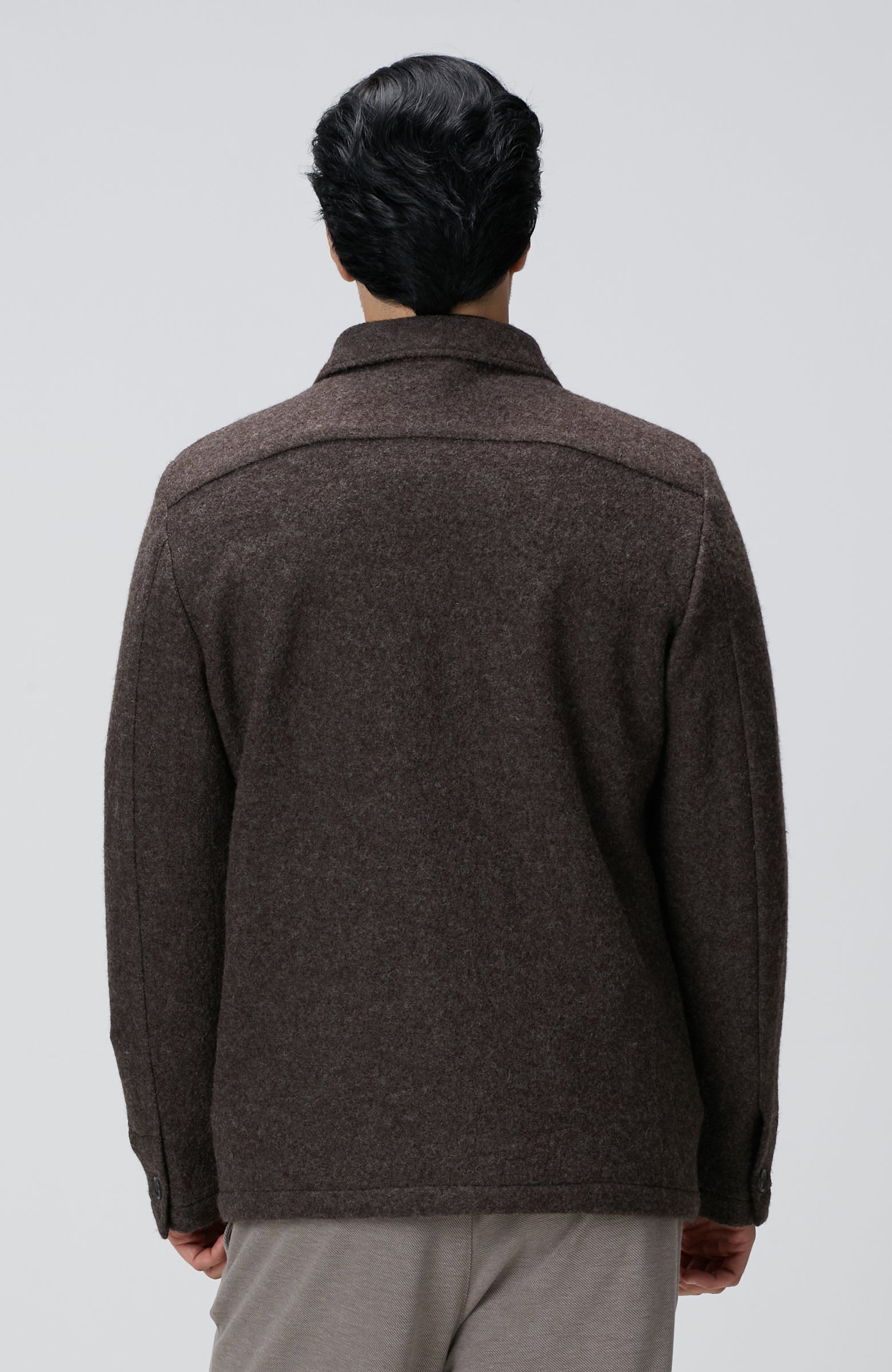 MEN'S Brown Knitted Wool Jacket