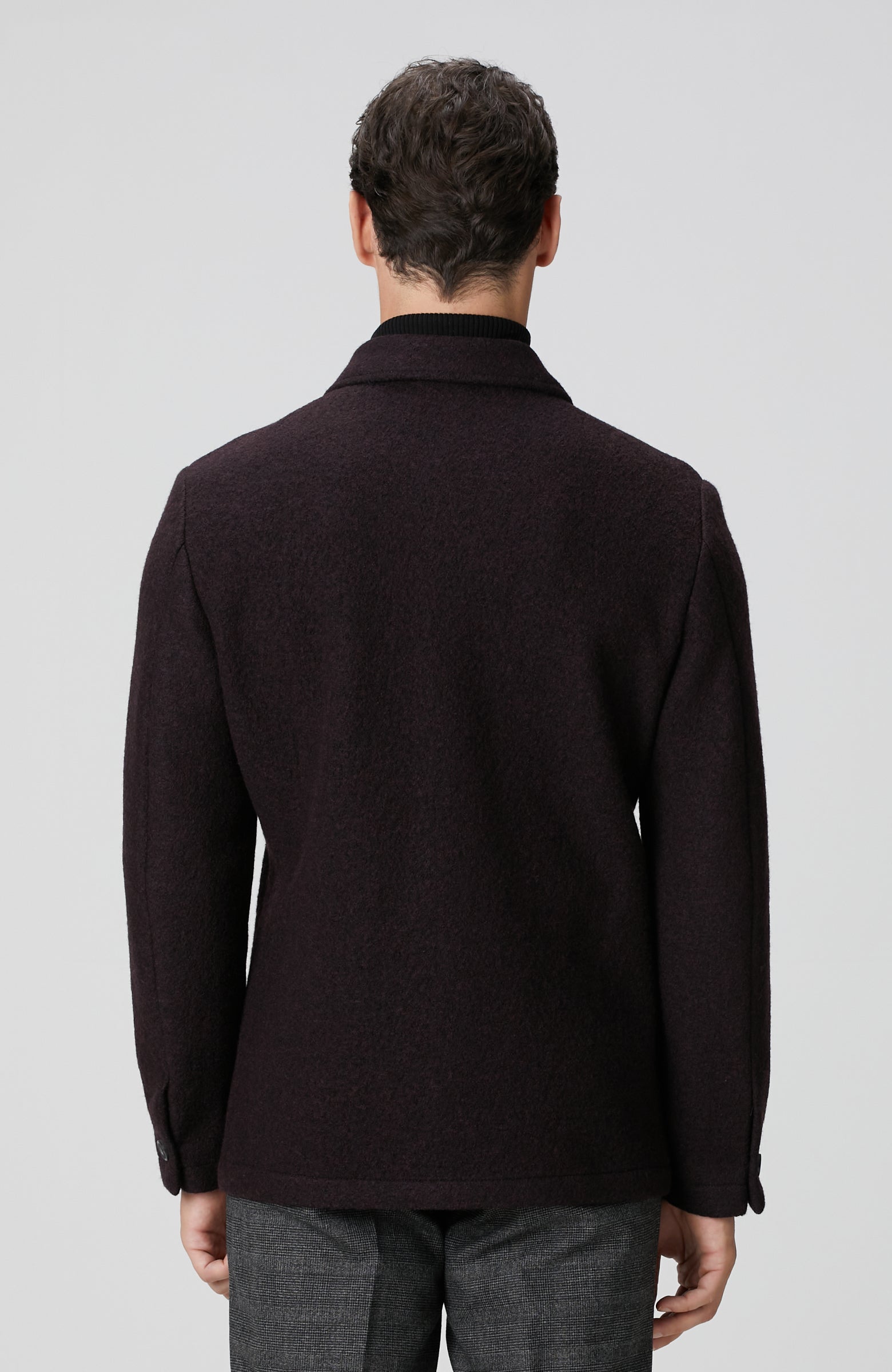MEN'S Burgundy Knitted Wool Jacket