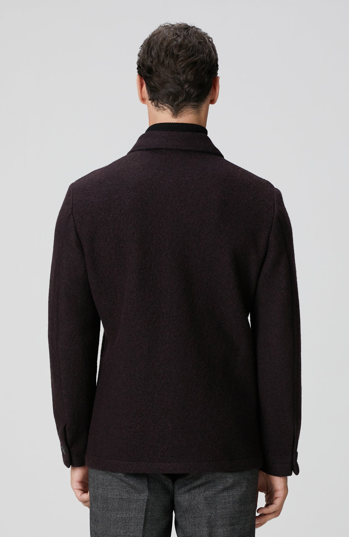 MEN'S Burgundy Knitted Wool Jacket