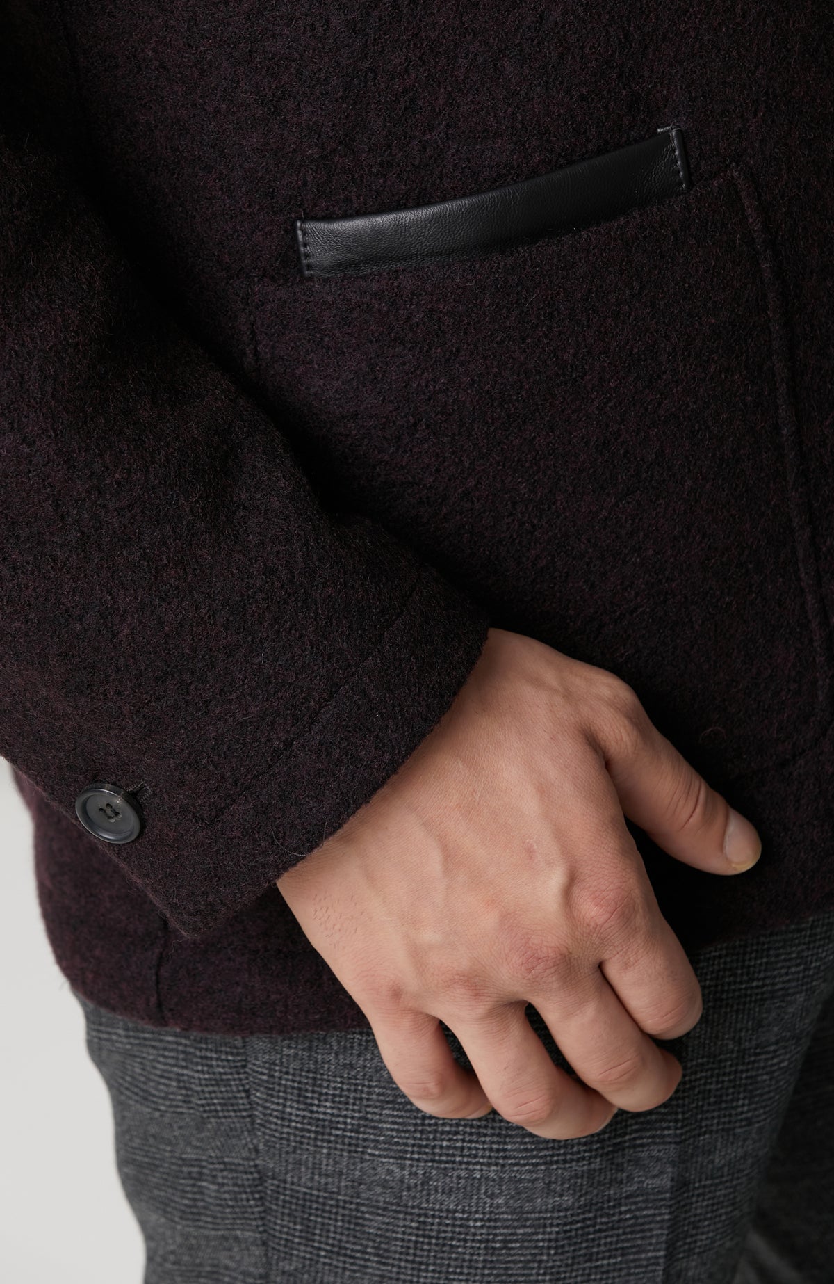 MEN'S Burgundy Knitted Wool Jacket