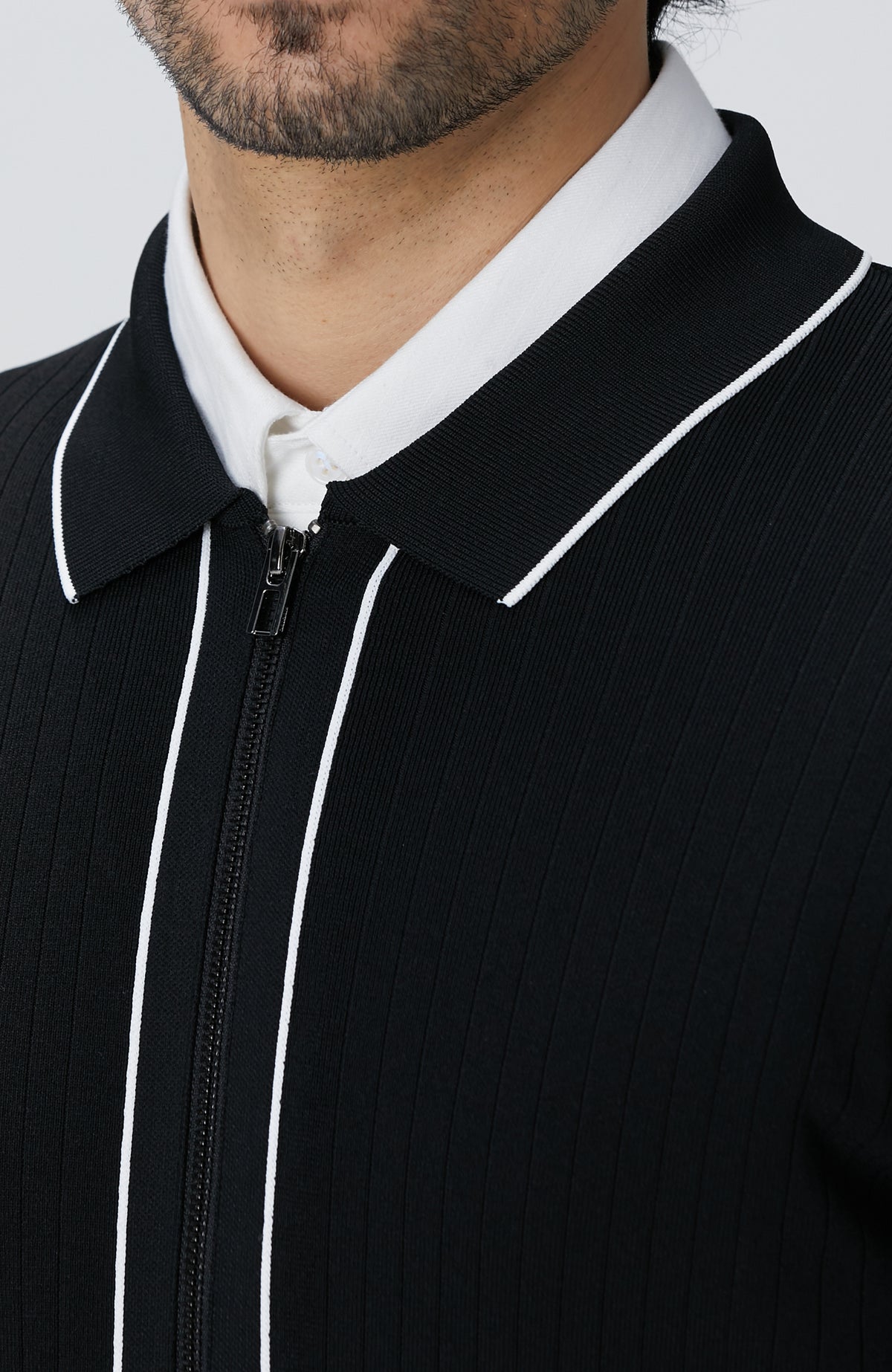 MEN'S Black Melange Rayon Cardigan