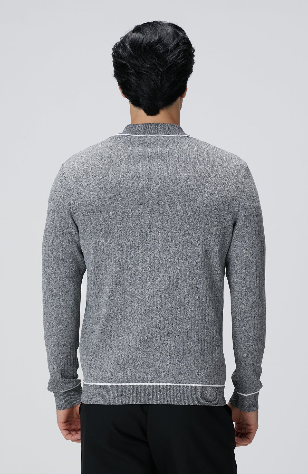 MEN'S Grey Melange Rayon Cardigan