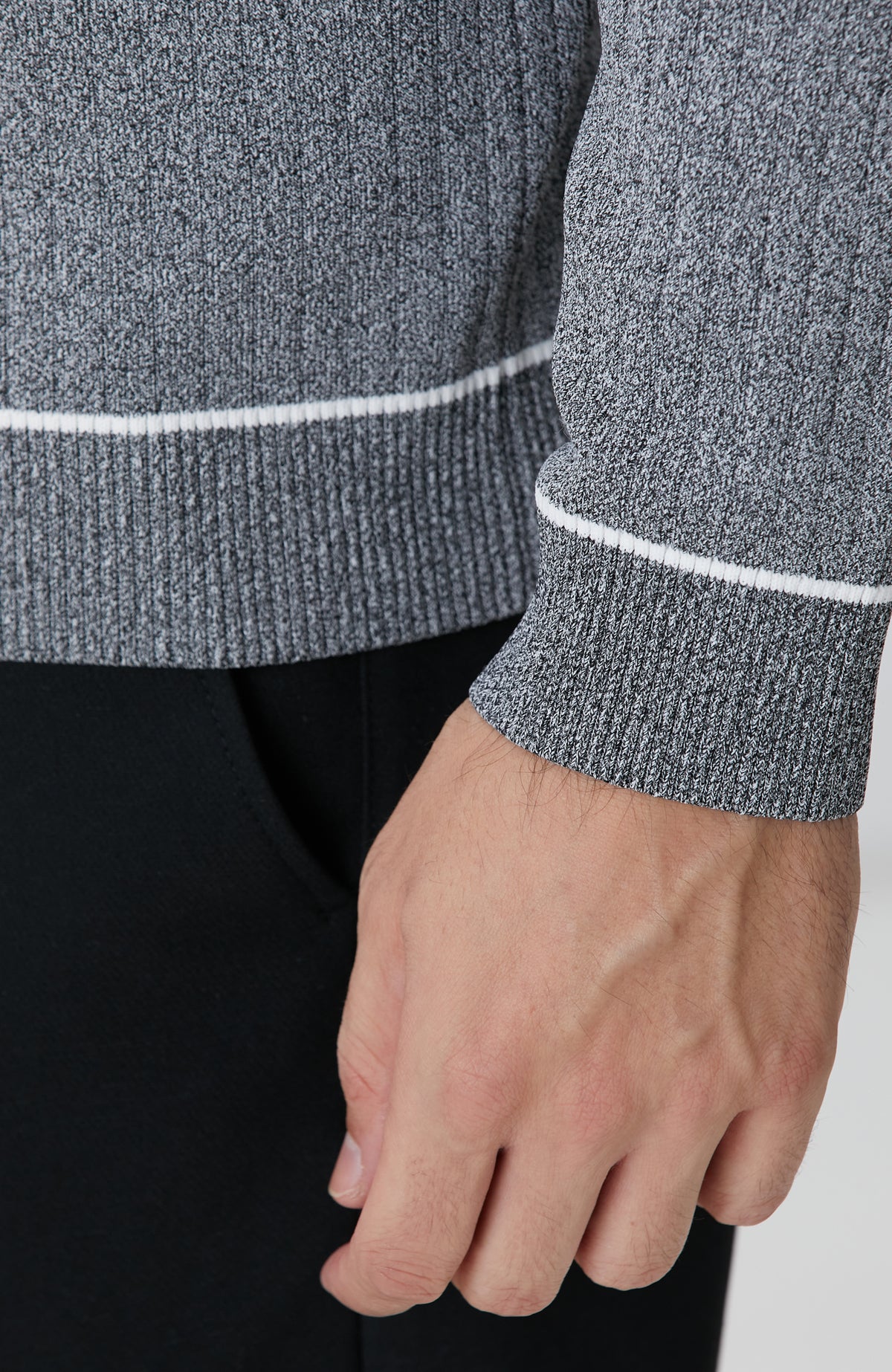 MEN'S Grey Melange Rayon Cardigan