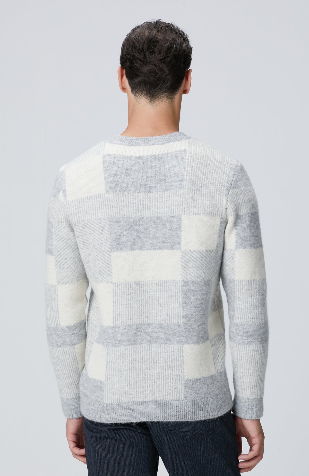 MEN'S Grey Wool Blend Knit Sweater