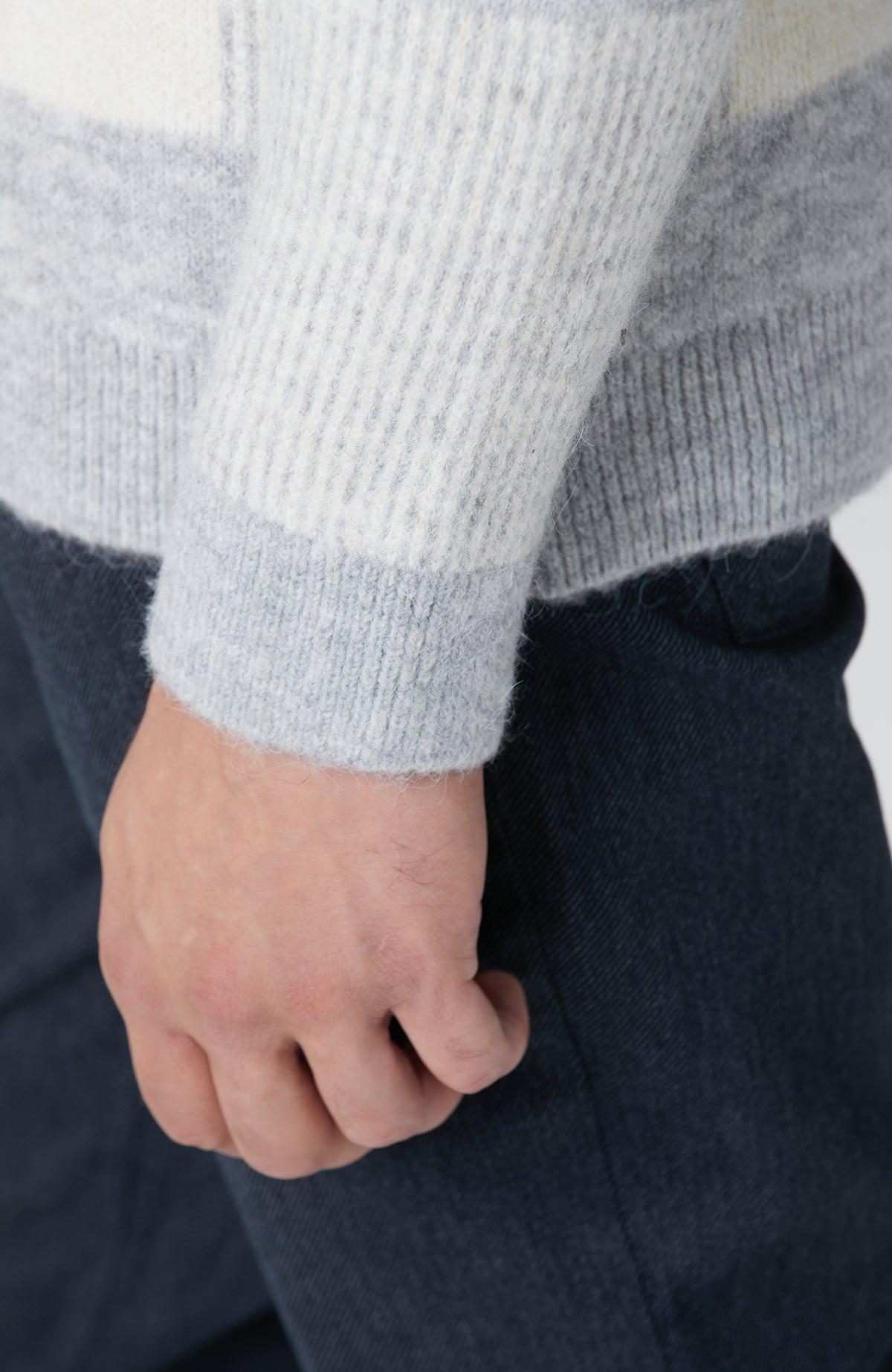 MEN'S Grey Wool Blend Knit Sweater