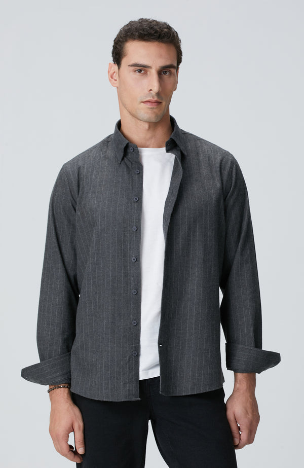 MEN'S Anthracite Melange Striped Shirt