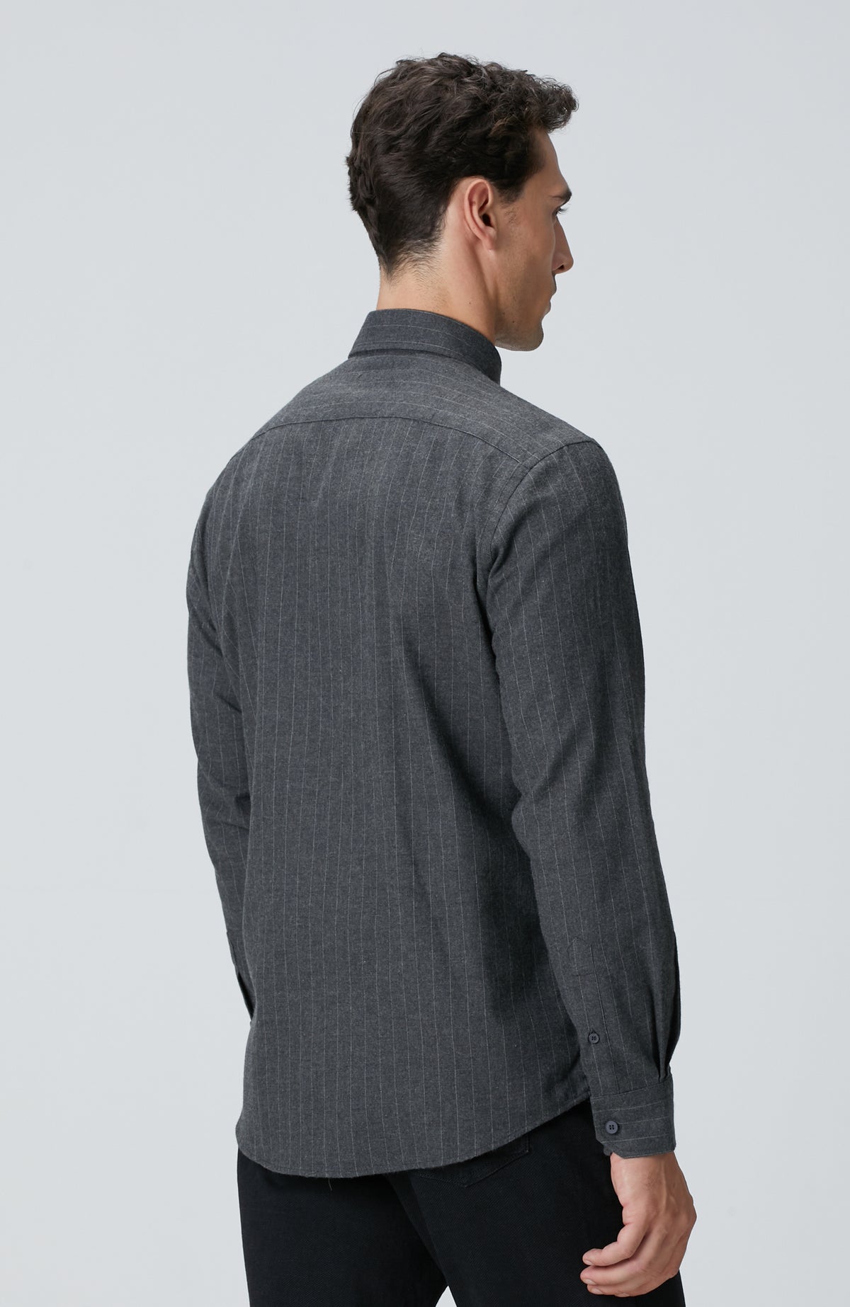 MEN'S Anthracite Melange Striped Shirt