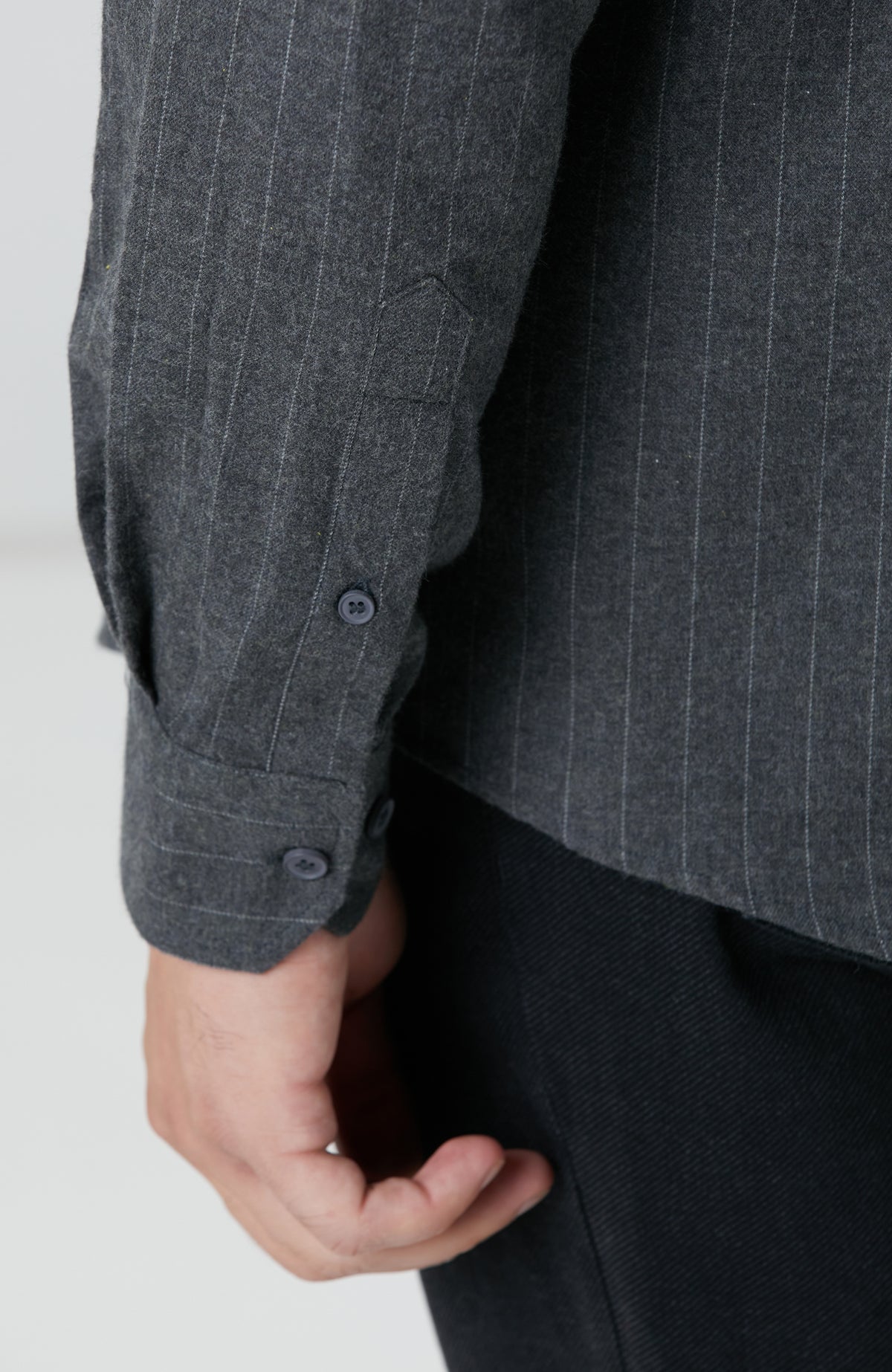 MEN'S Anthracite Melange Striped Shirt