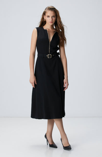 WOMEN'S Black Midi Dress