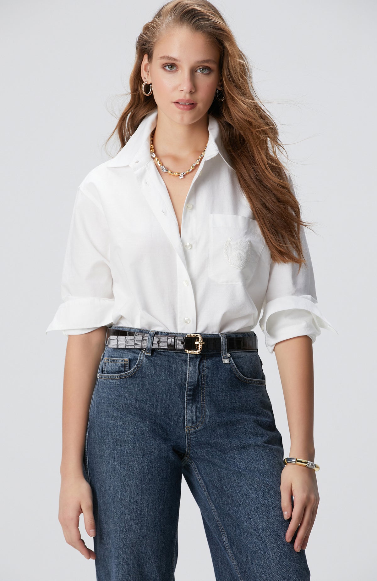 WOMEN'S White Oxford Shirt