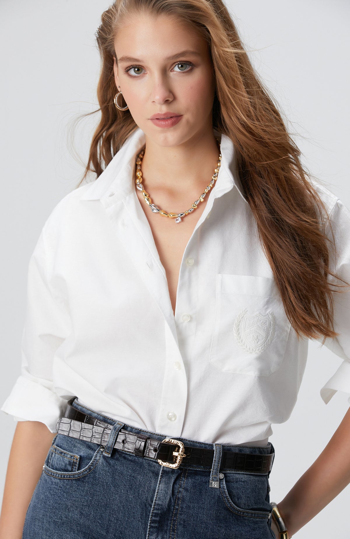 WOMEN'S White Oxford Shirt