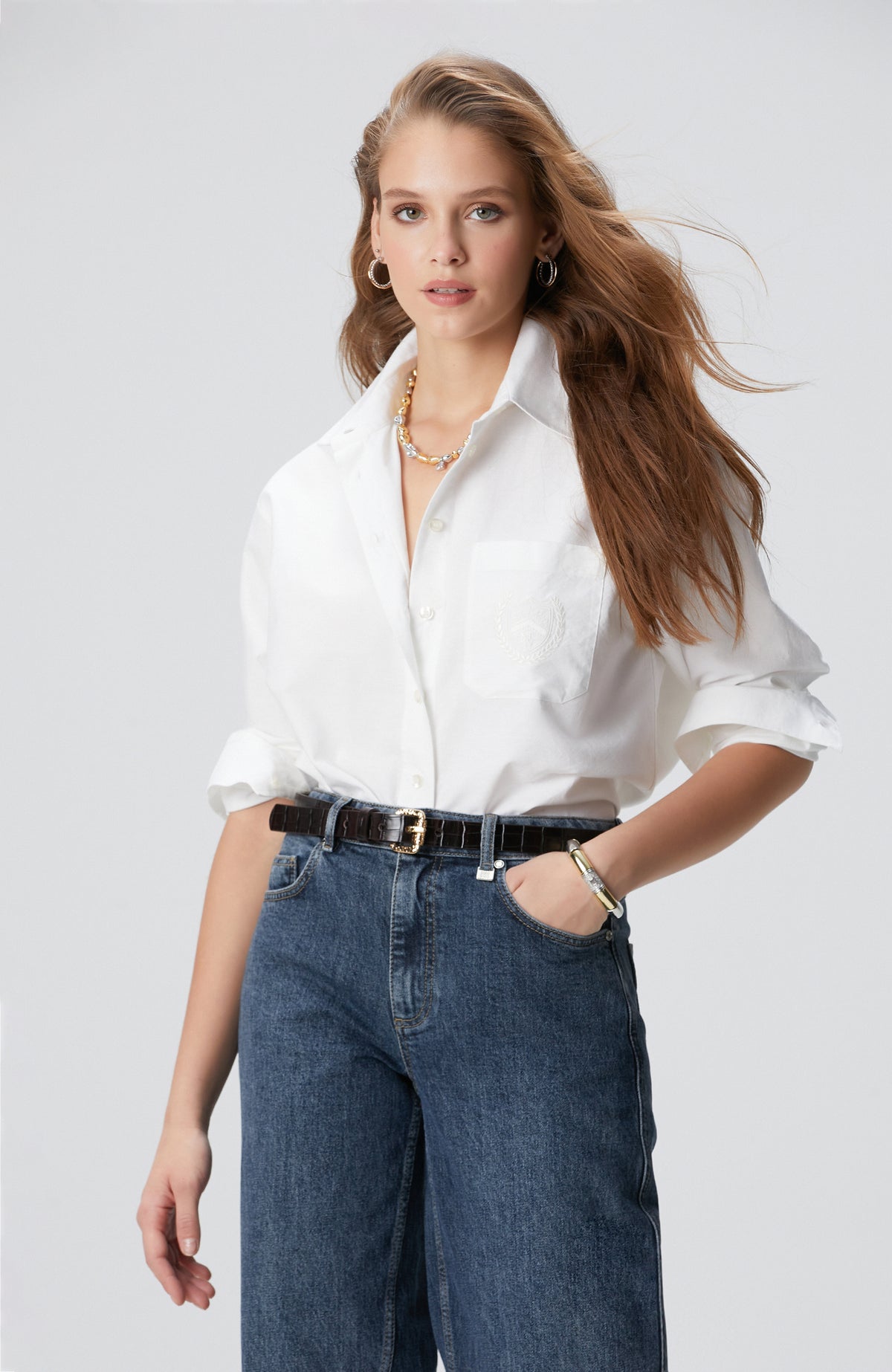 WOMEN'S White Oxford Shirt