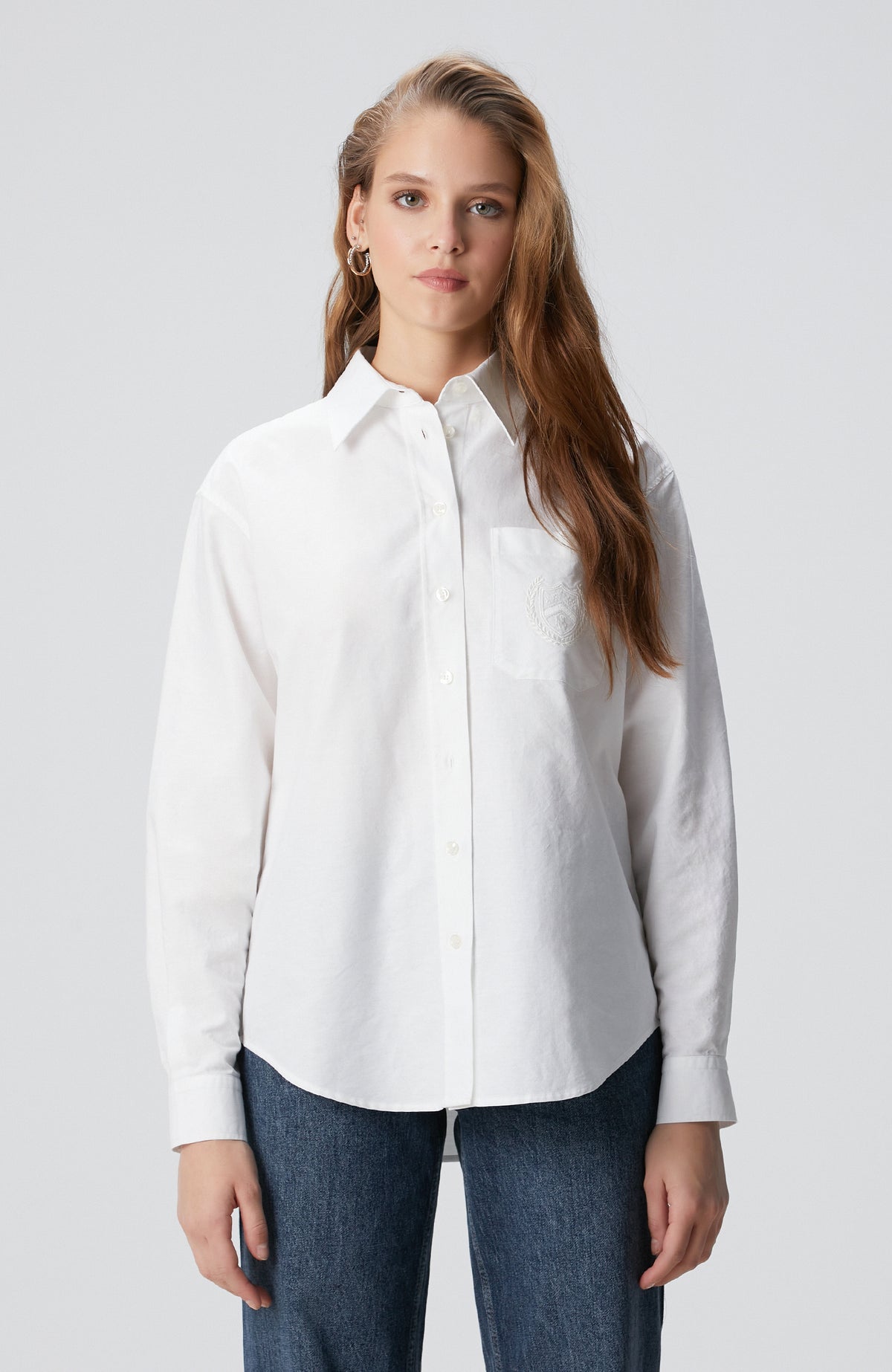WOMEN'S White Oxford Shirt