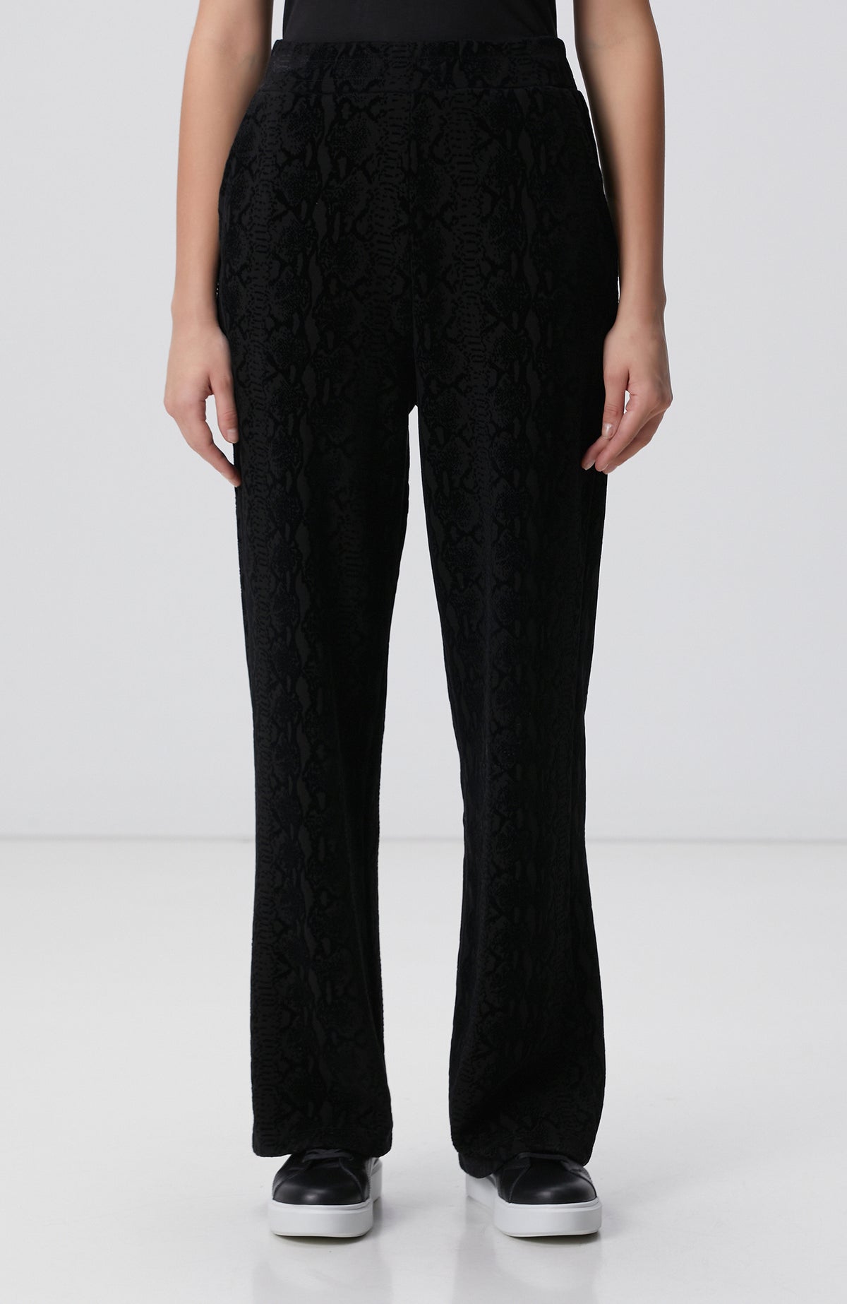 WOMEN'S Black Printed Tracksuit