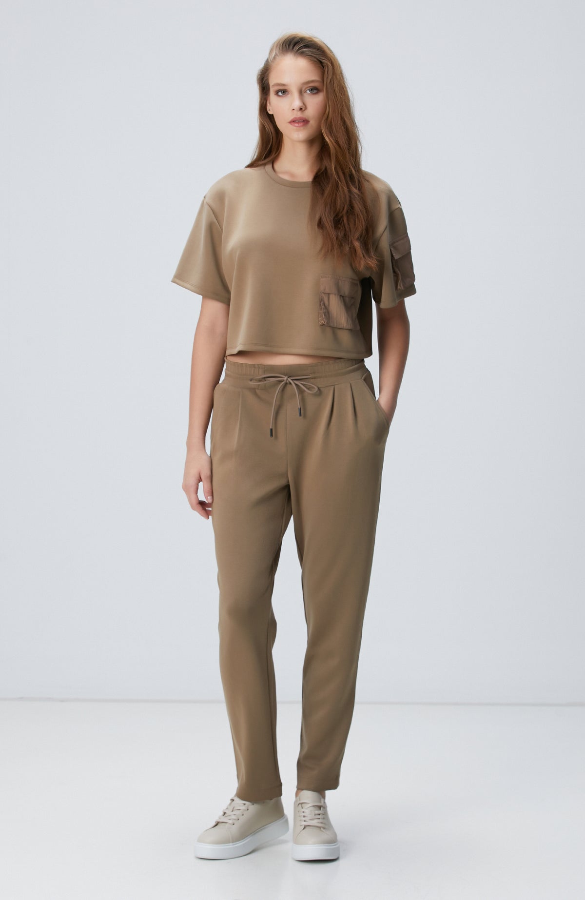 WOMEN'S Khaki Modal Blended Tracksuit