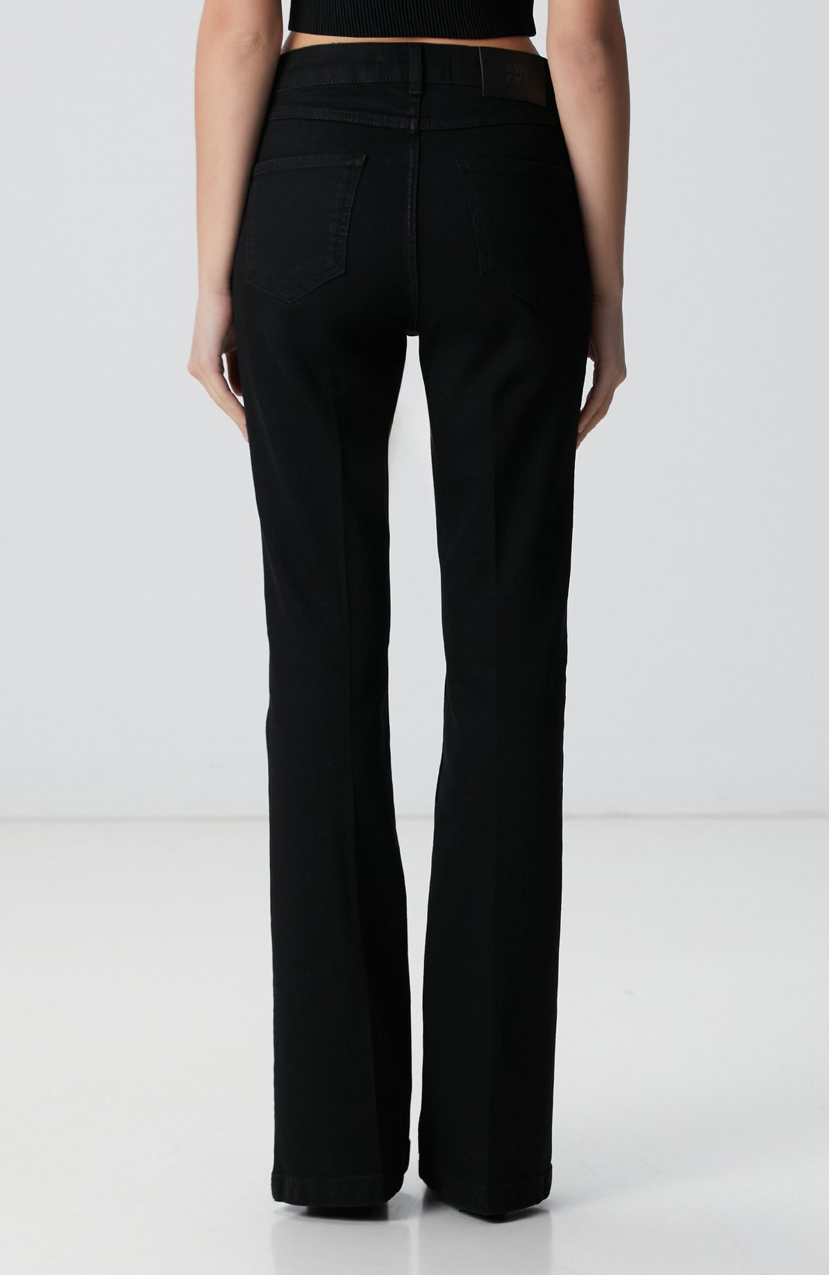 WOMEN'S Black Accessory Flare Fit Denim Pants