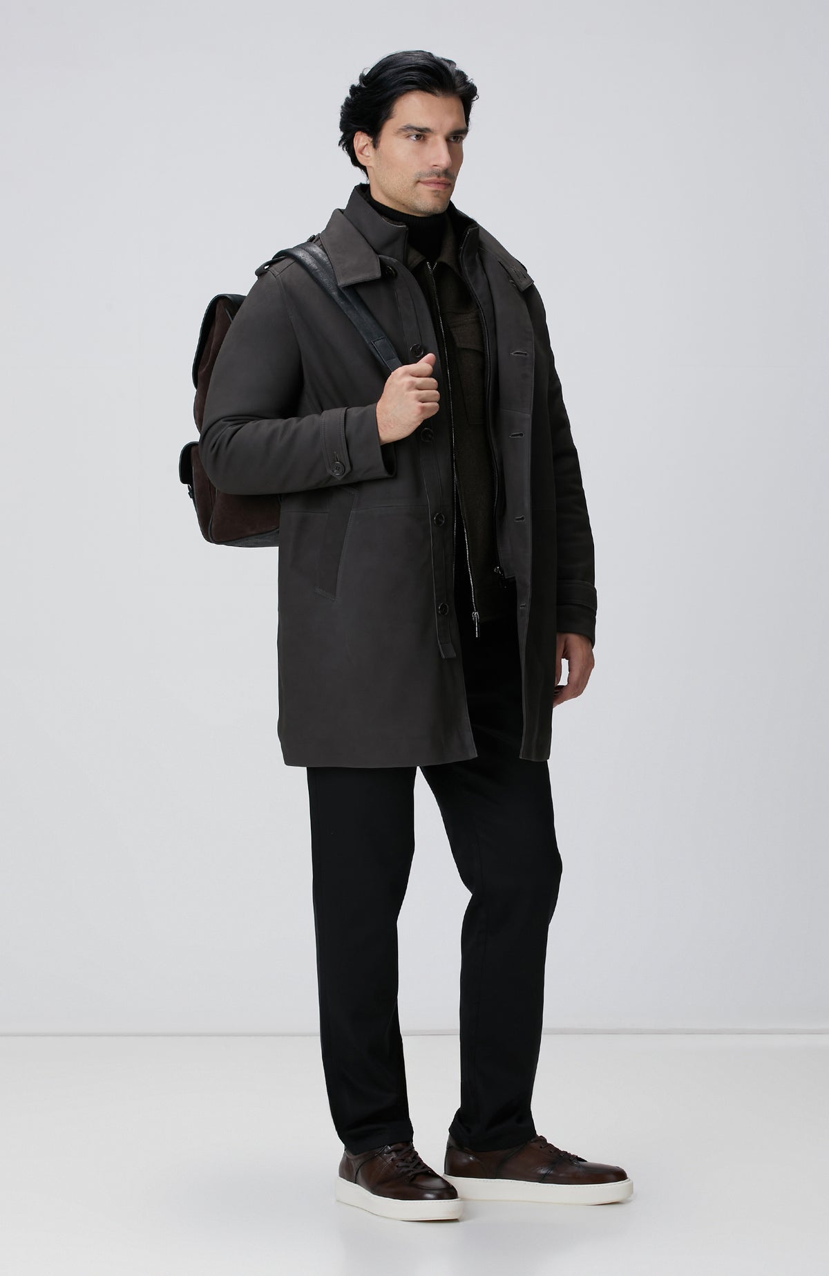 MEN'S Khaki Wool Blend Coat