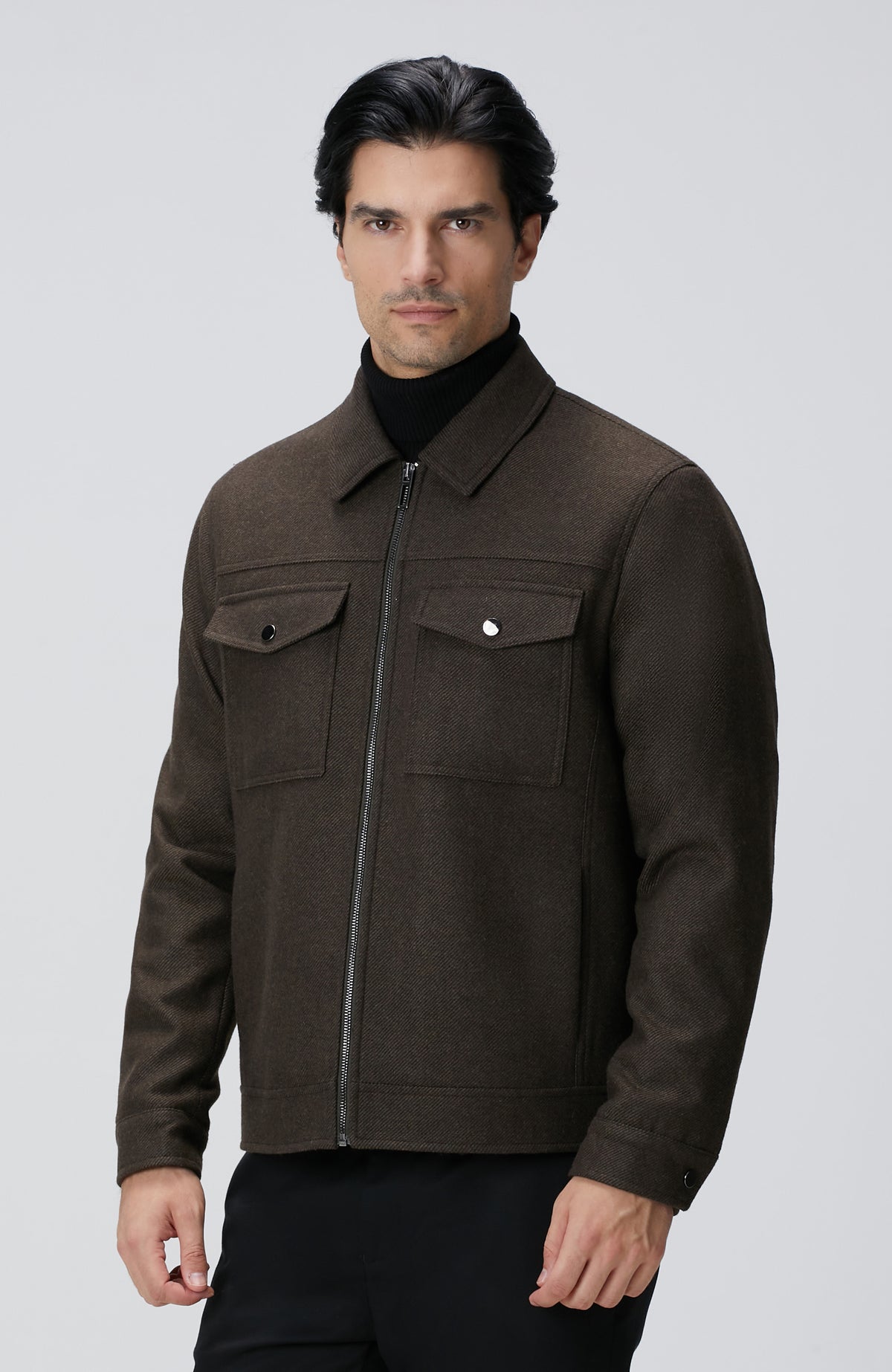 MEN'S Khaki Wool Blend Coat