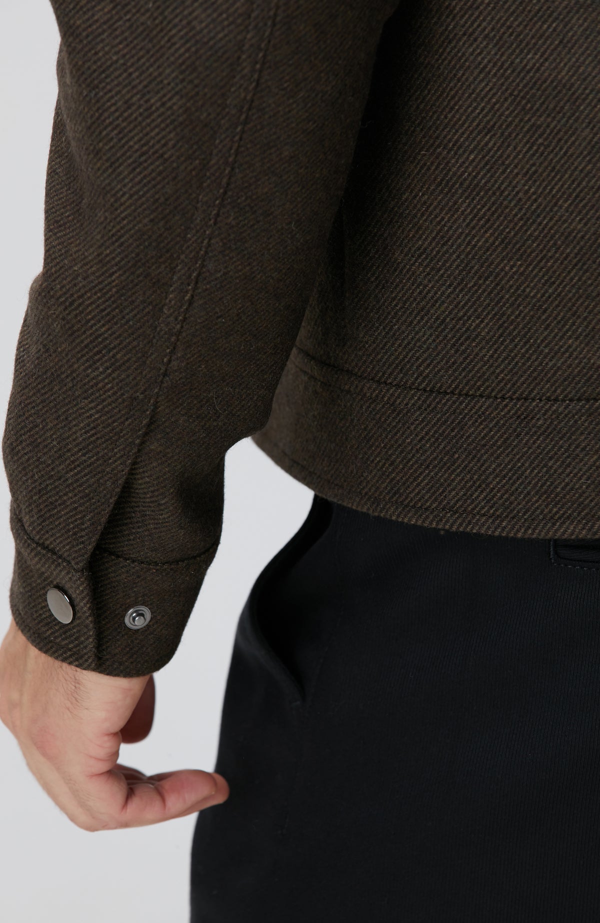 MEN'S Khaki Wool Blend Coat