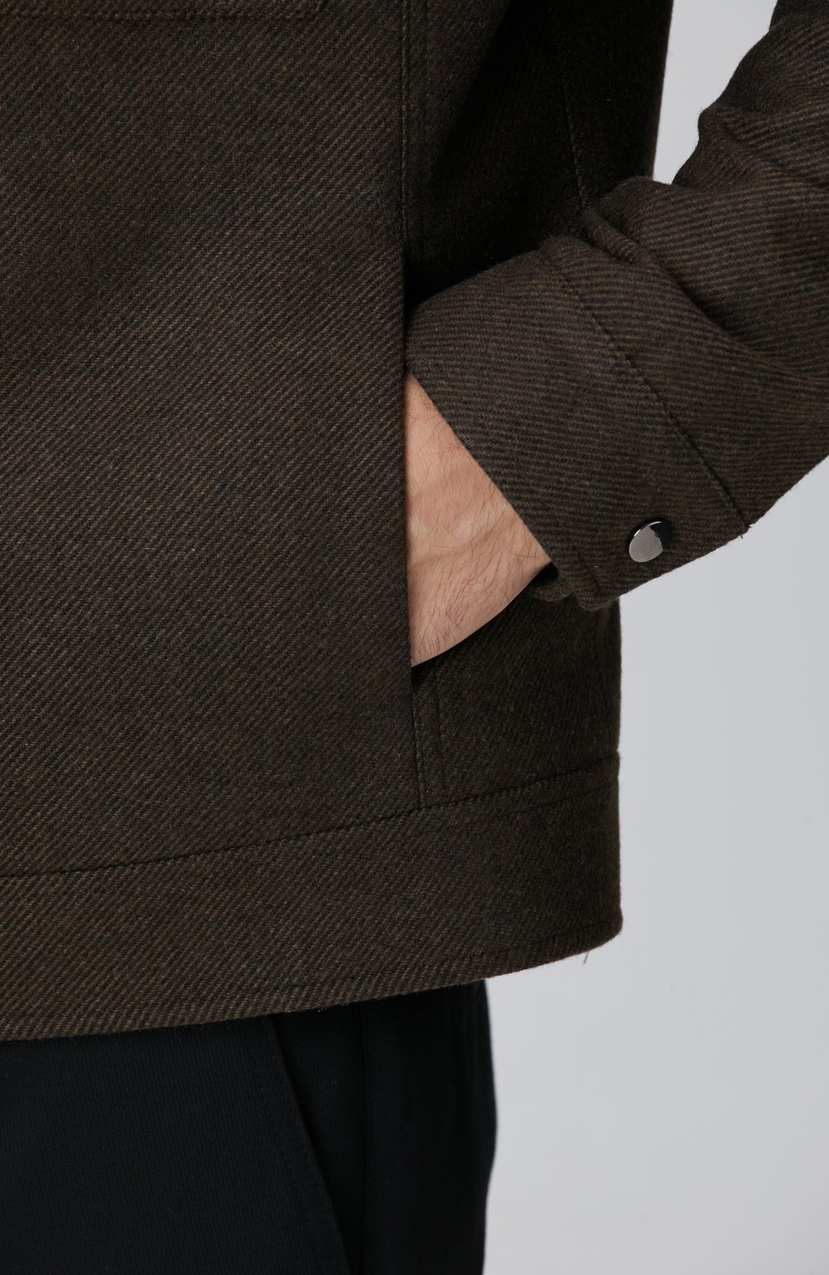 MEN'S Khaki Wool Blend Coat