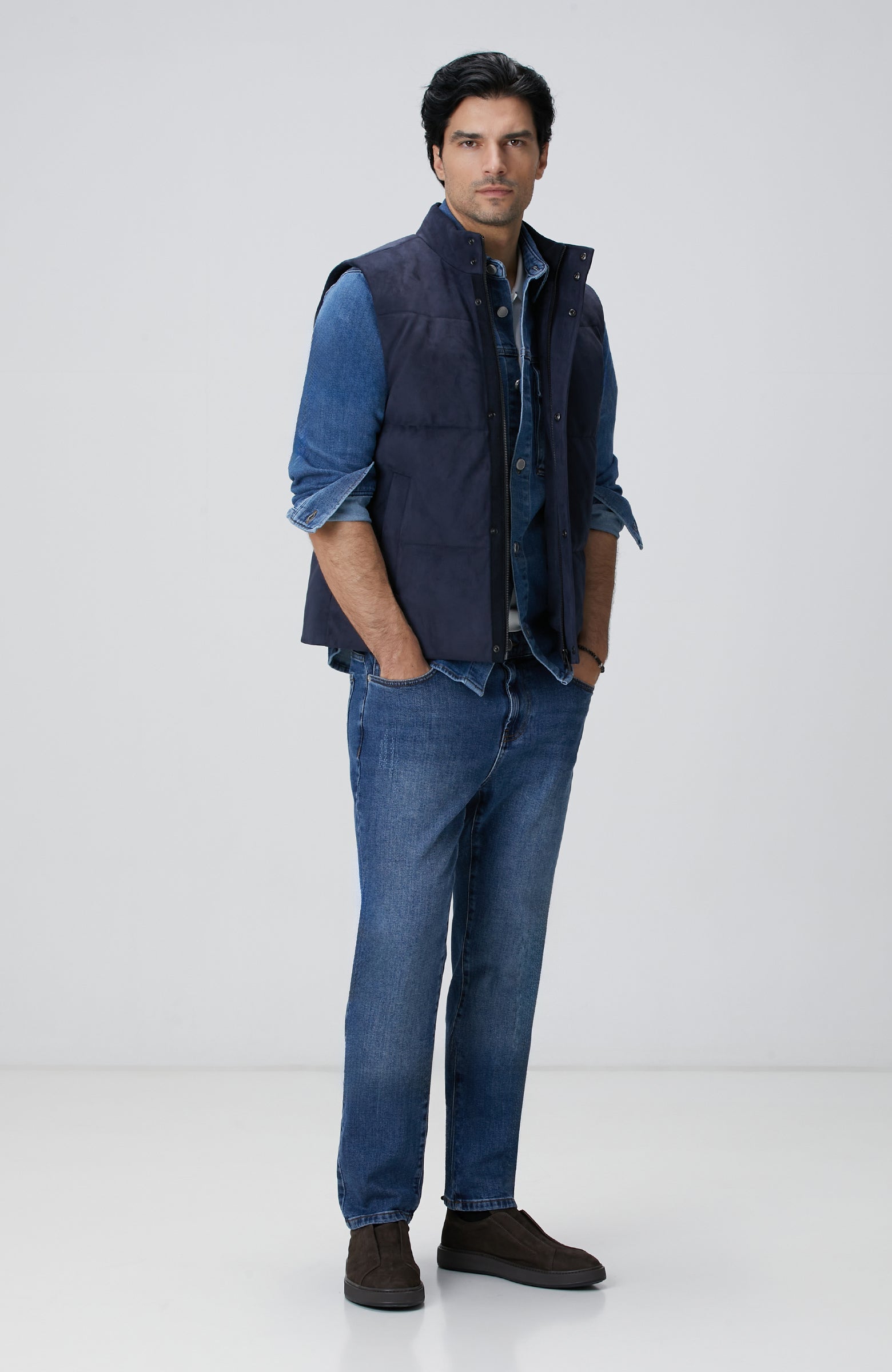 MEN'S Navy Blue Quilted Casual Vest