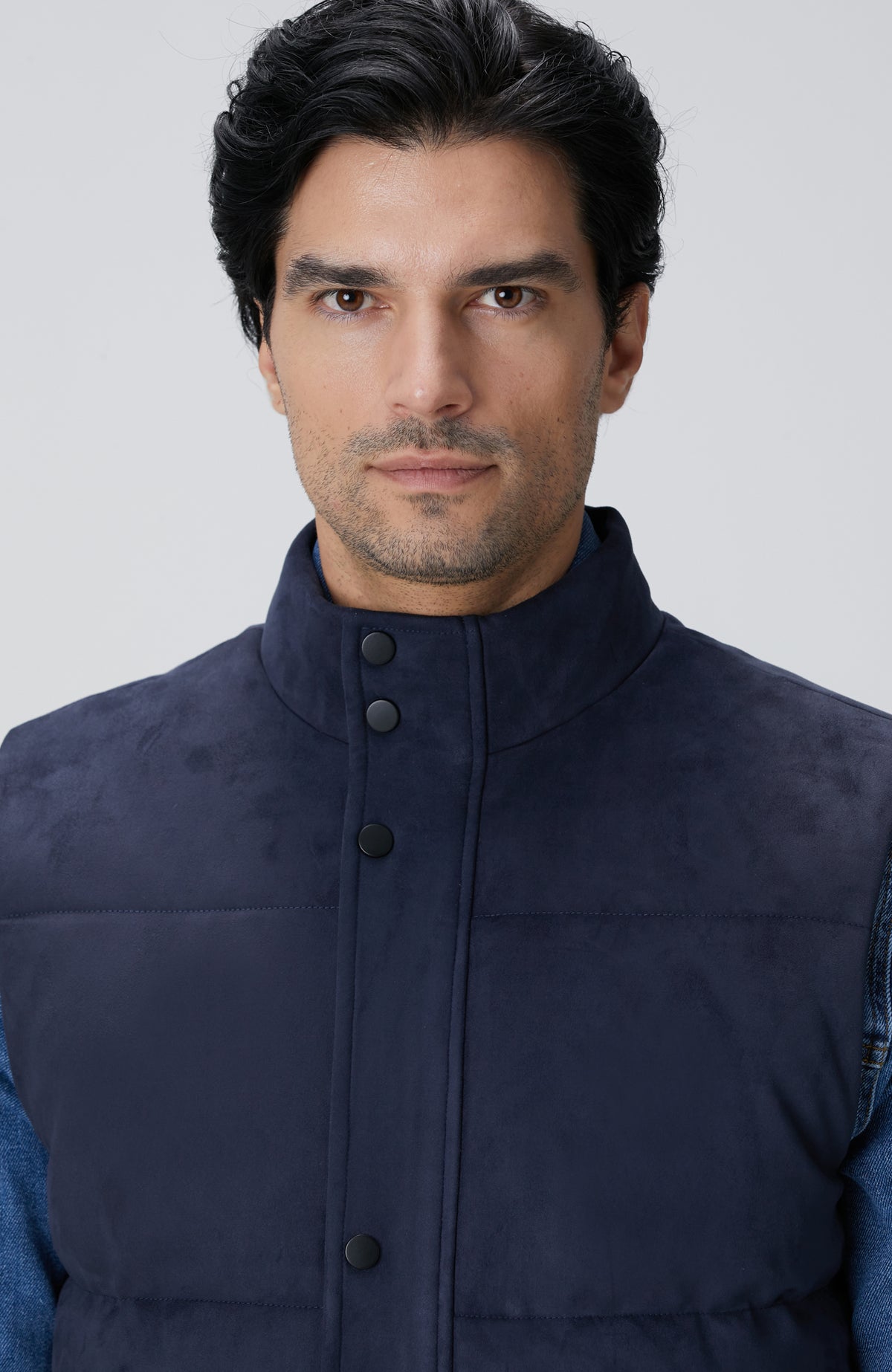 MEN'S Navy Blue Quilted Casual Vest