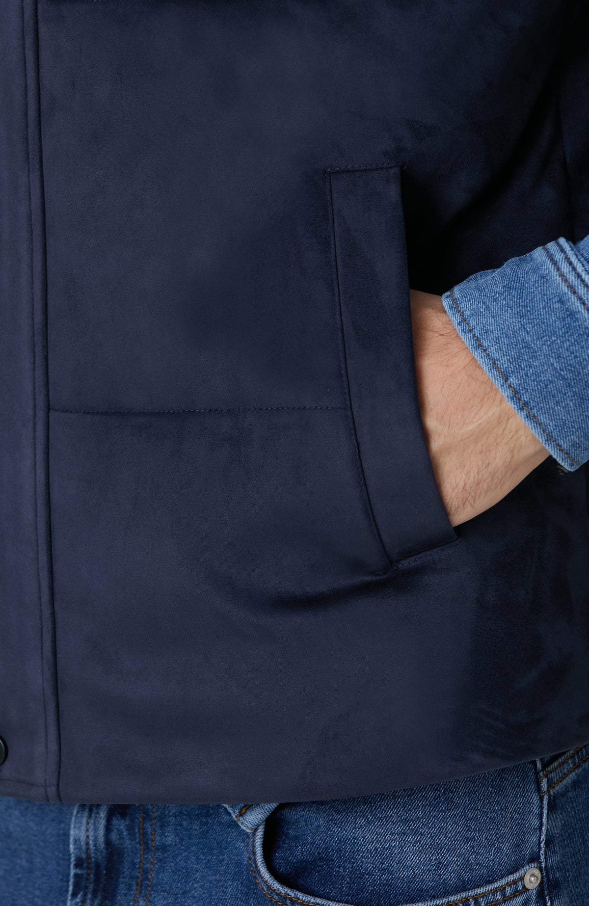 MEN'S Navy Blue Quilted Casual Vest