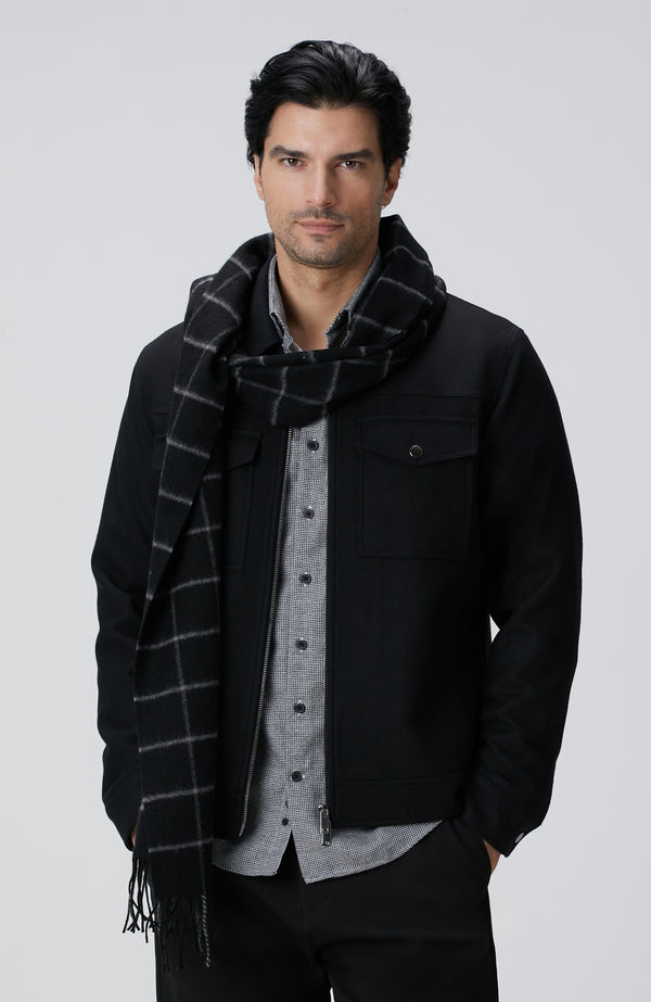 MEN'S Black Wool Blend Coat