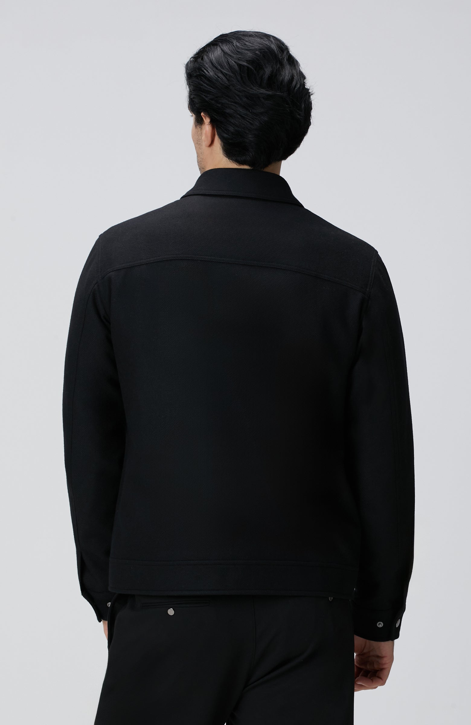 MEN'S Black Wool Blend Coat