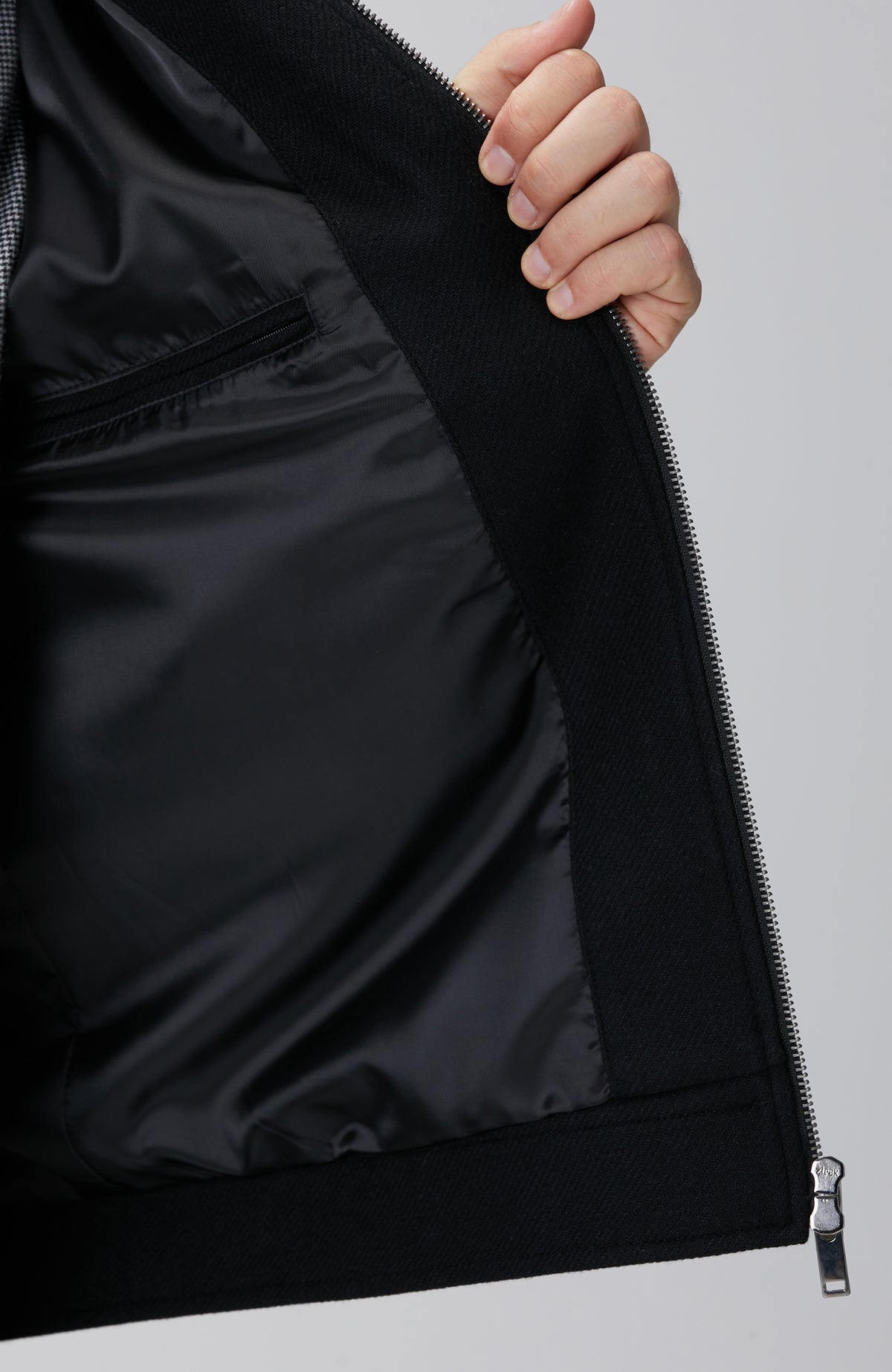 MEN'S Black Wool Blend Coat